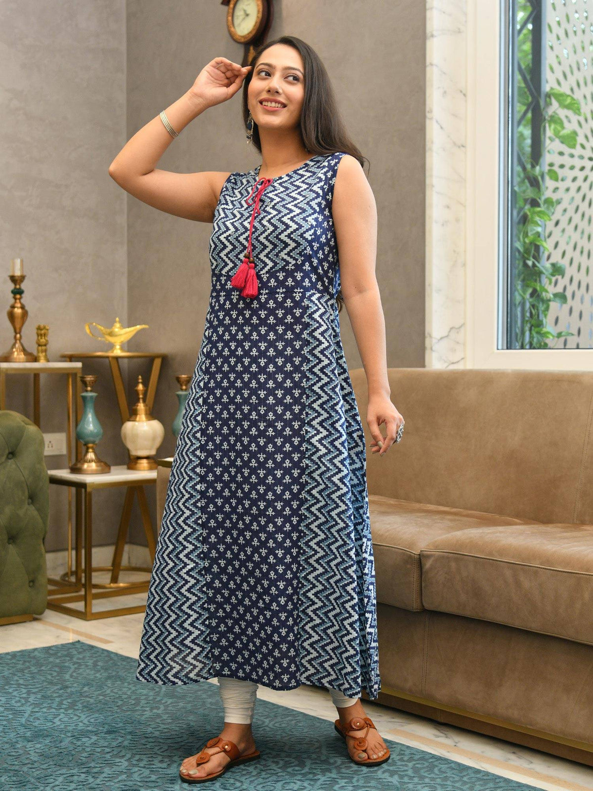 Anvika Printed A-line Kurta | KDG - view 3