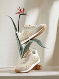 Esme Beige Monogram Sneakers Shoes | SN09 - view 1