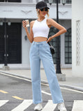 Blue Relaxed Washed Denim Jeans | RF89 - view 1