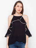 Black Textured Top | HT67 - view 1