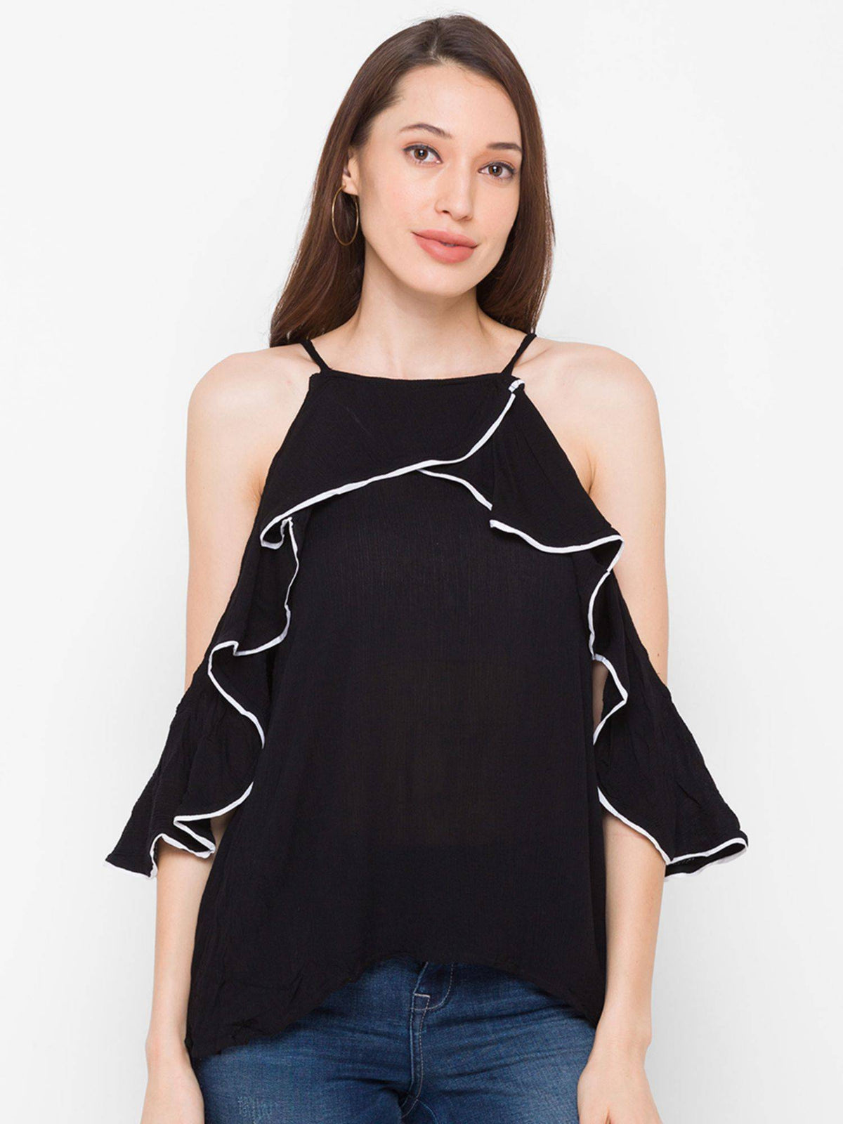 Black Textured Top | HT67 - view 1