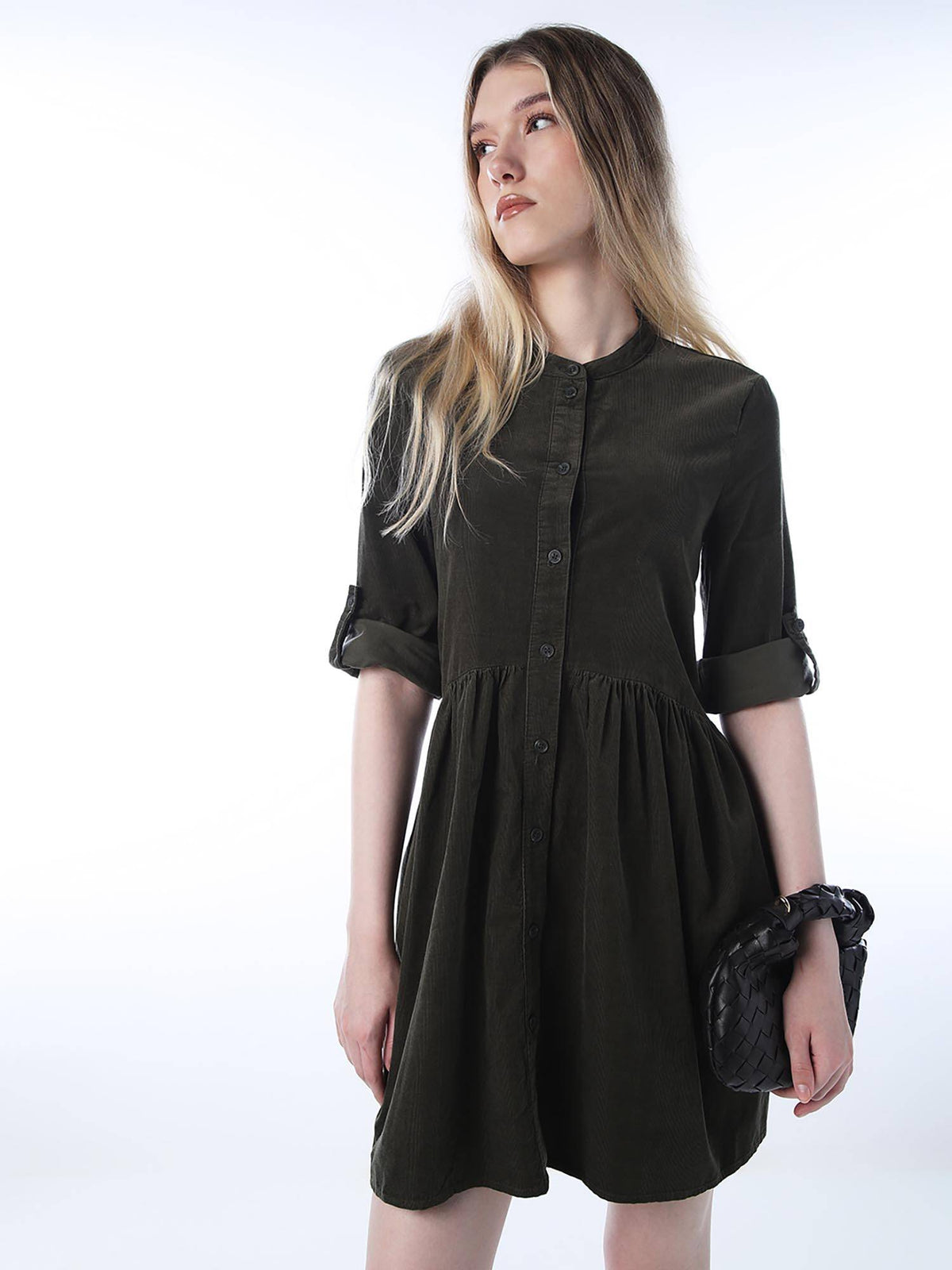 Women's Solid Loose Fit Rust Dress | O24 - view 8