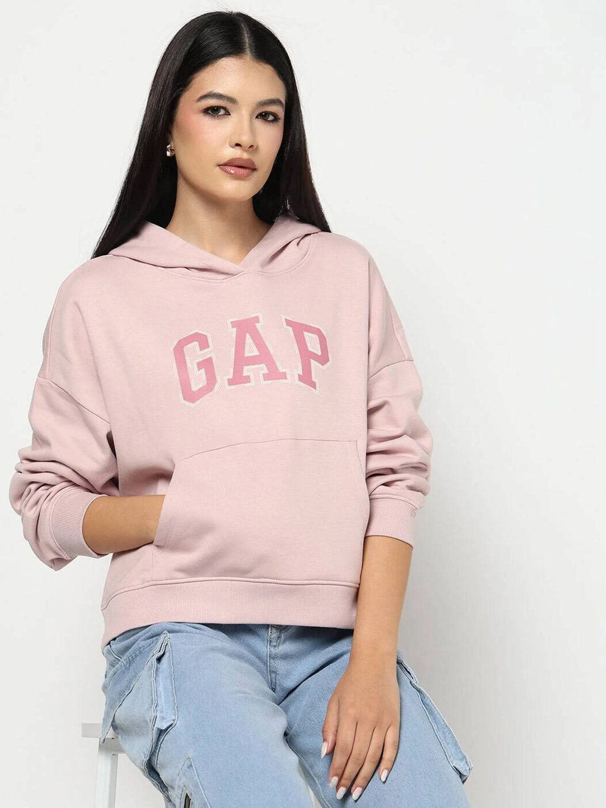 Women Red Text Logo Hoodie | HD56 - view 10