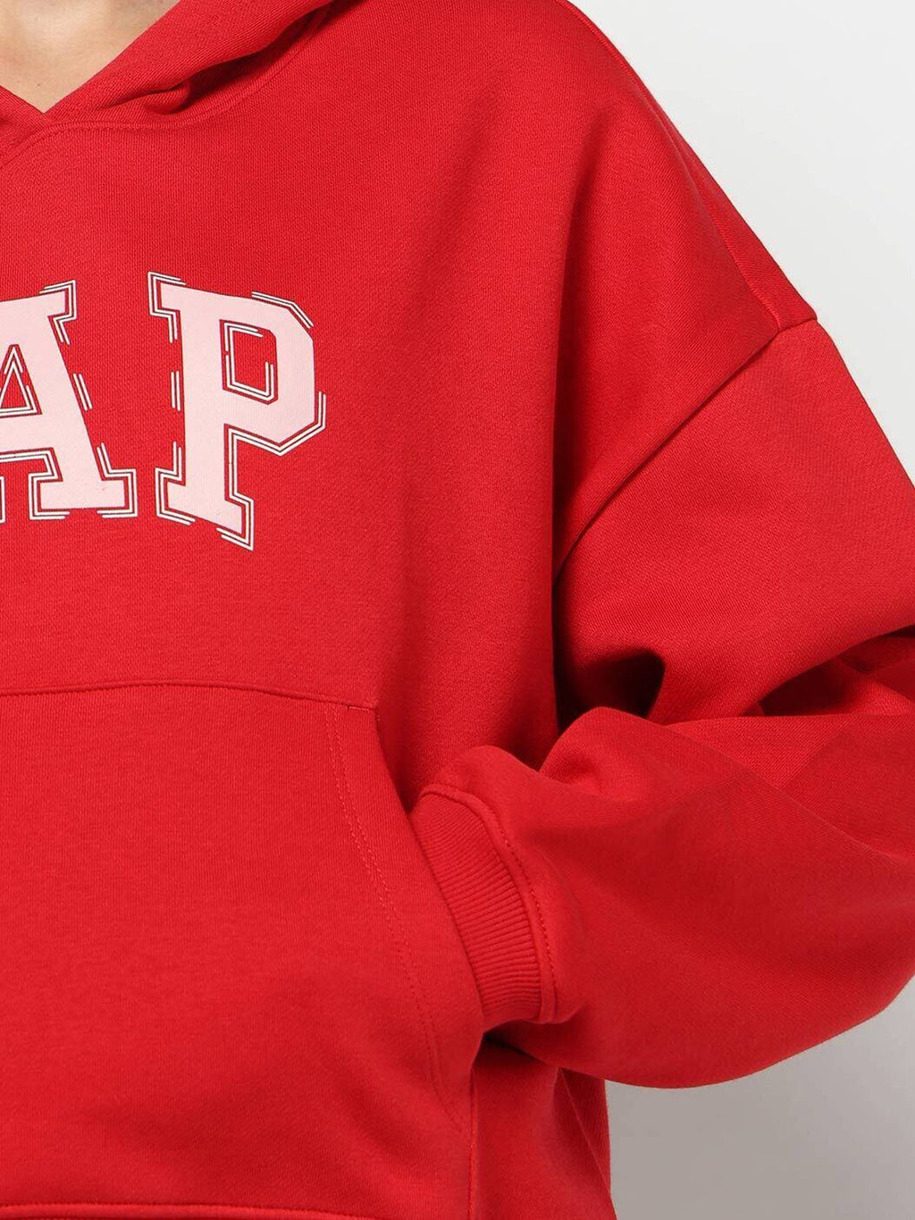 Women Red Text Logo Hoodie | HD56 - view 4