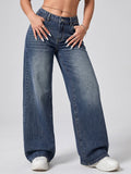 Women Blue Solid Wide Leg Jeans | WL90 - view 1