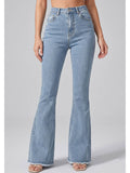 Women Light Blue Solid Denim Boot Cut Jeans | BT10 - view 1