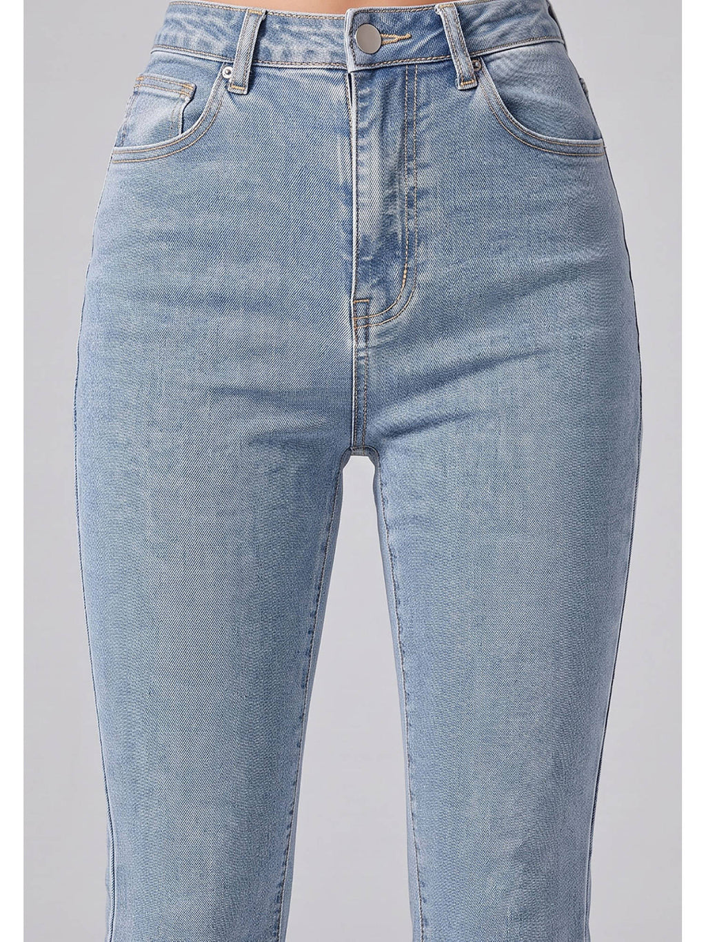 Women Light Blue Solid Denim Boot Cut Jeans | BT10 - view 4