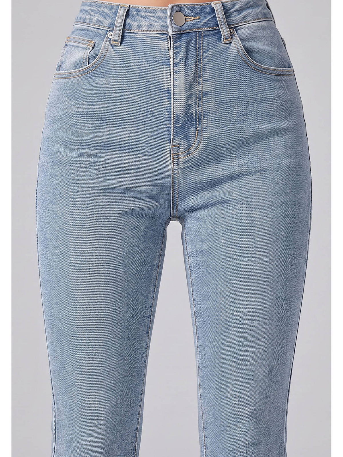 Women Light Blue Solid Denim Boot Cut Jeans | BT10 - view 4