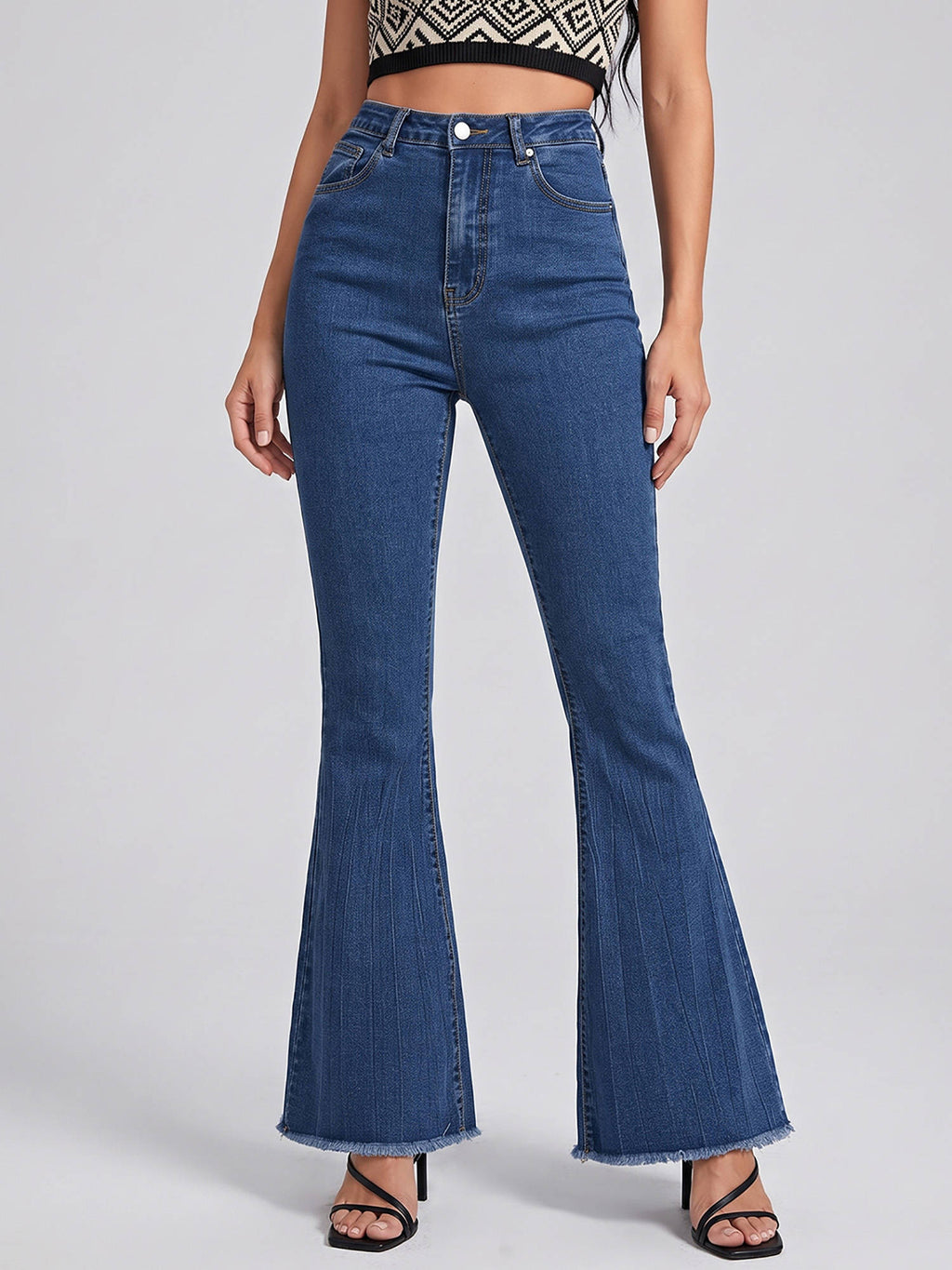Women Dark Blue Solid Denim Boot Cut Jeans | BT10 - view 1