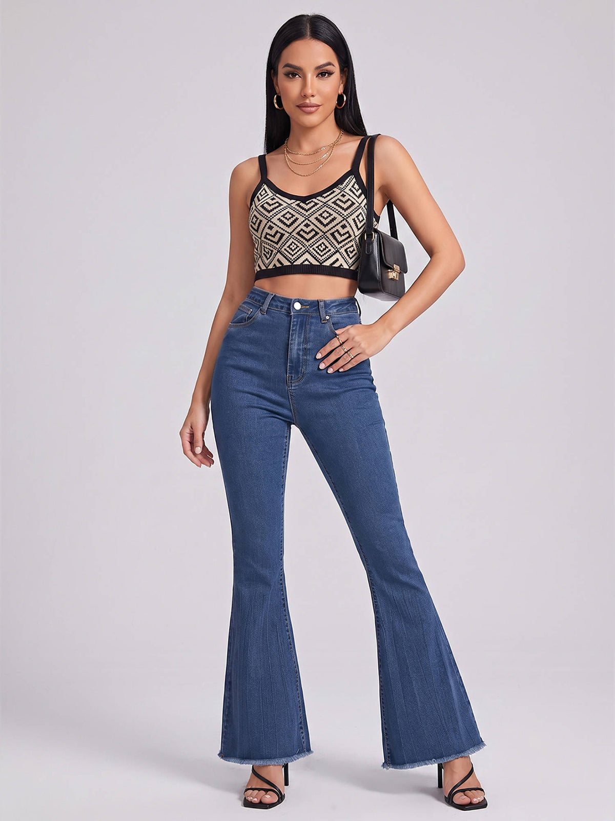 Women Dark Blue Solid Denim Boot Cut Jeans | BT10 - view 2