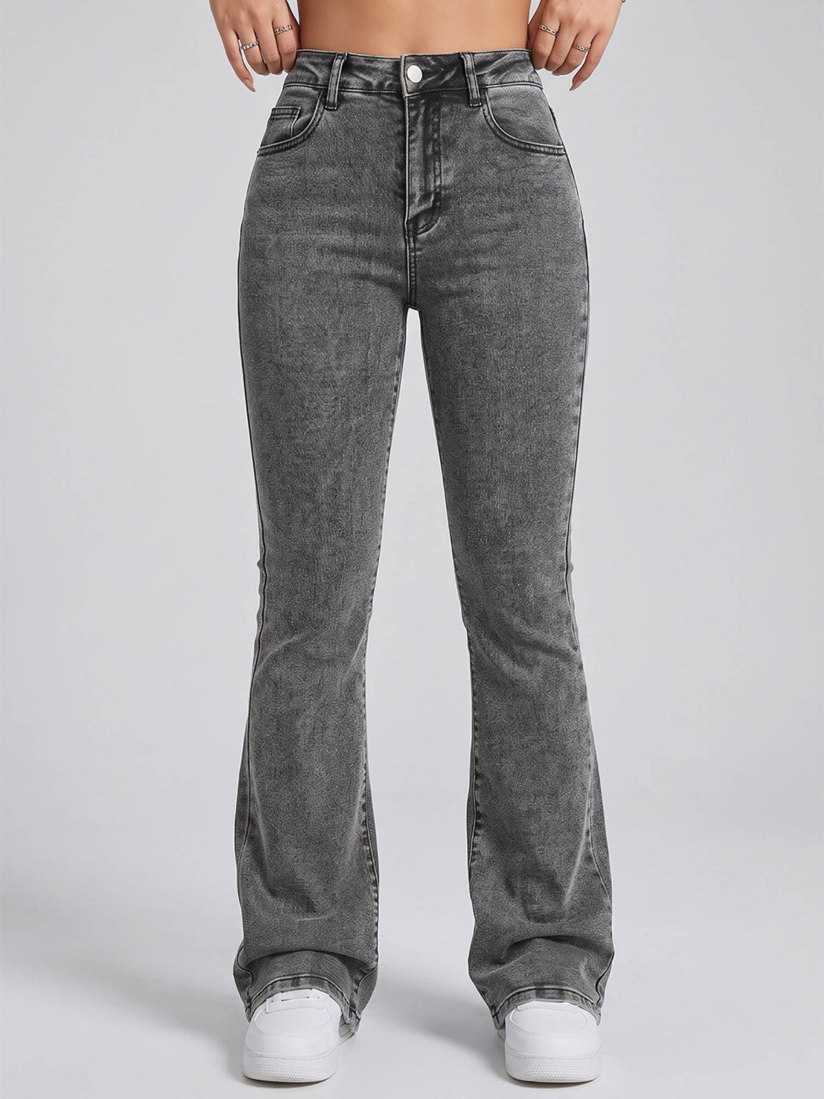 Women Grey Solid Denim Jeans | BT10 - view 1