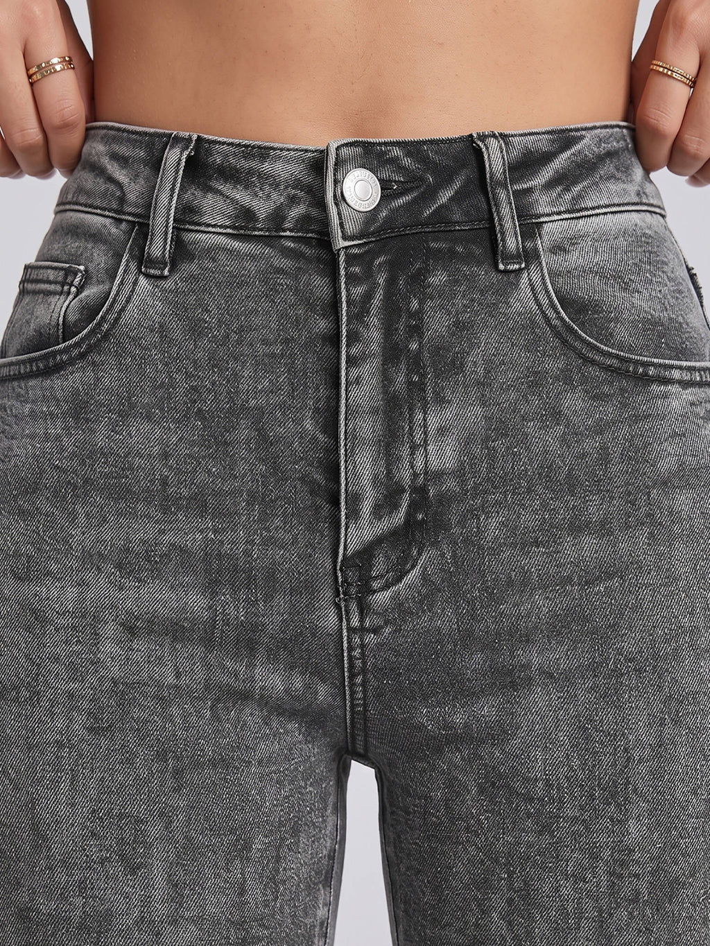 Women Grey Solid Denim Jeans | BT10 - view 4