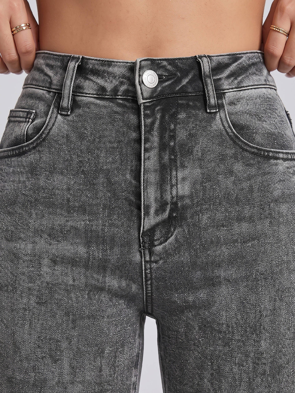 Women Grey Solid Denim Jeans | BT10 - view 4