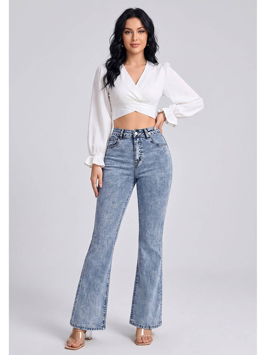 Women Light Blue Solid Denim Jeans | BT10 - view 1