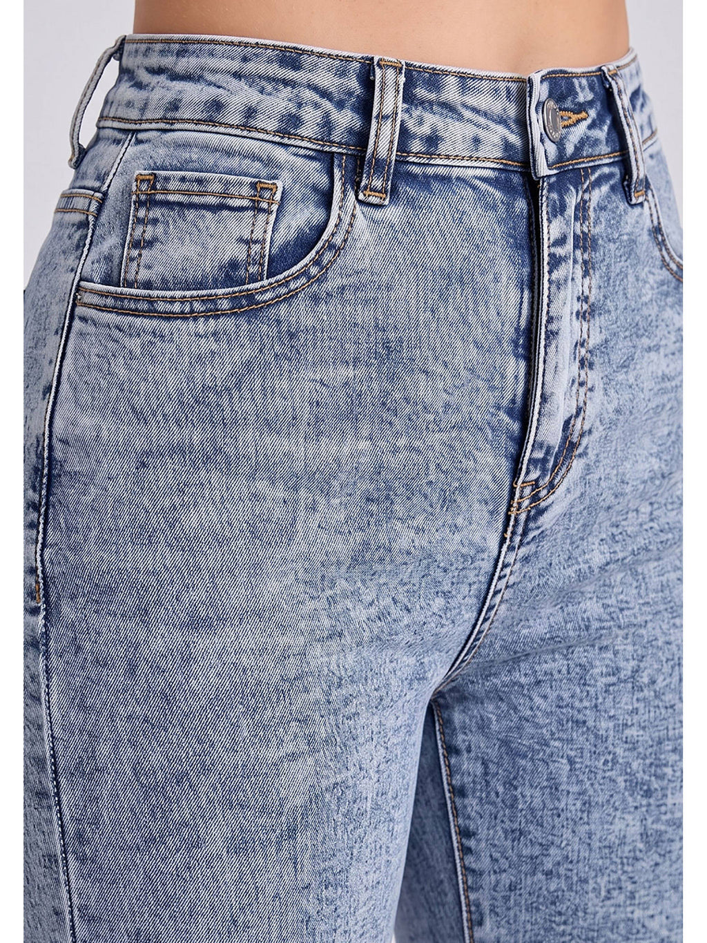 Women Light Blue Solid Denim Jeans | BT10 - view 4