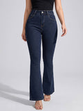 Women Navy Blue Solid Denim Jeans | BT10 - view 1