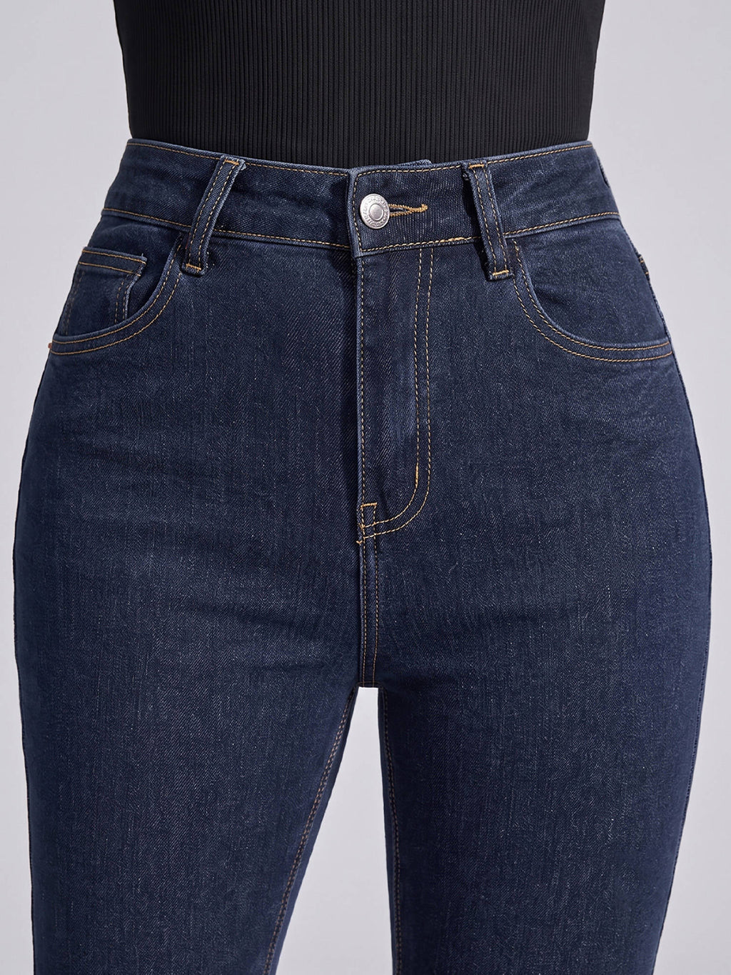 Women Navy Blue Solid Denim Jeans | BT10 - view 4