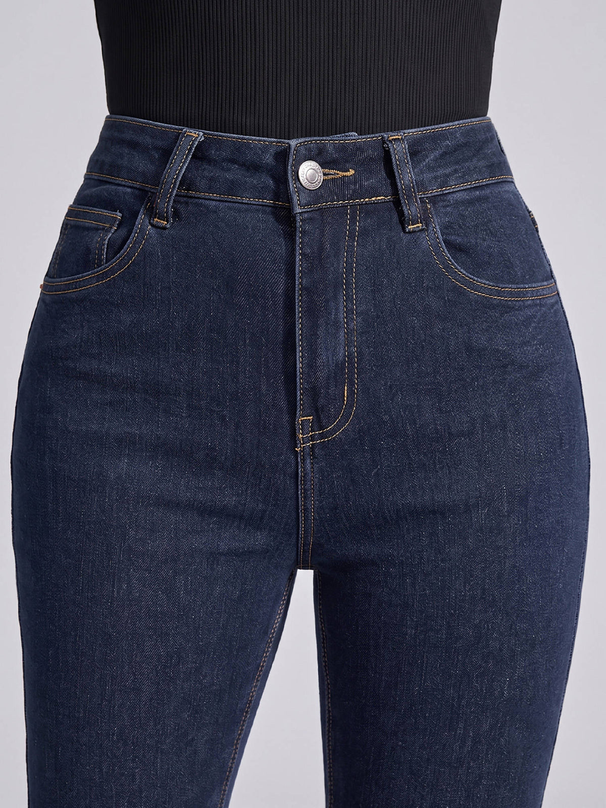 Women Navy Blue Solid Denim Jeans | BT10 - view 4