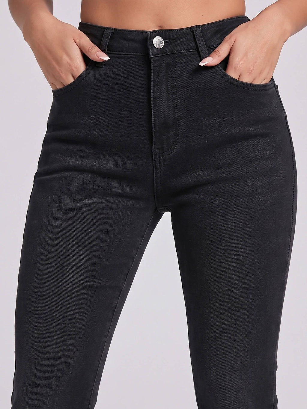 Women Black Solid Denim Jeans | BT10 - view 4