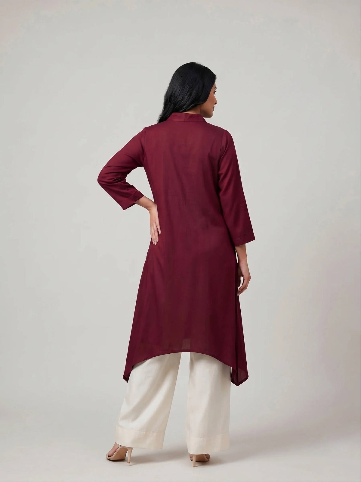 Pink Embroidered Kurta | KDG - view 10
