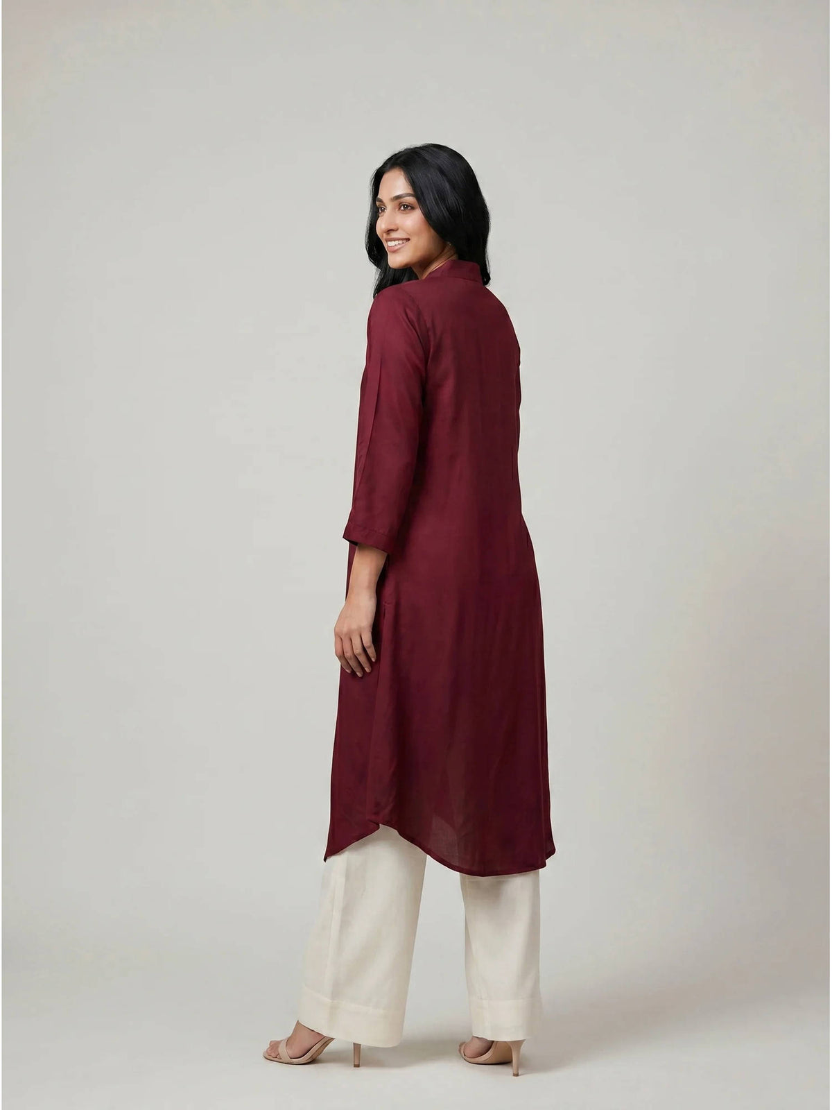Pink Embroidered Kurta | KDG - view 12