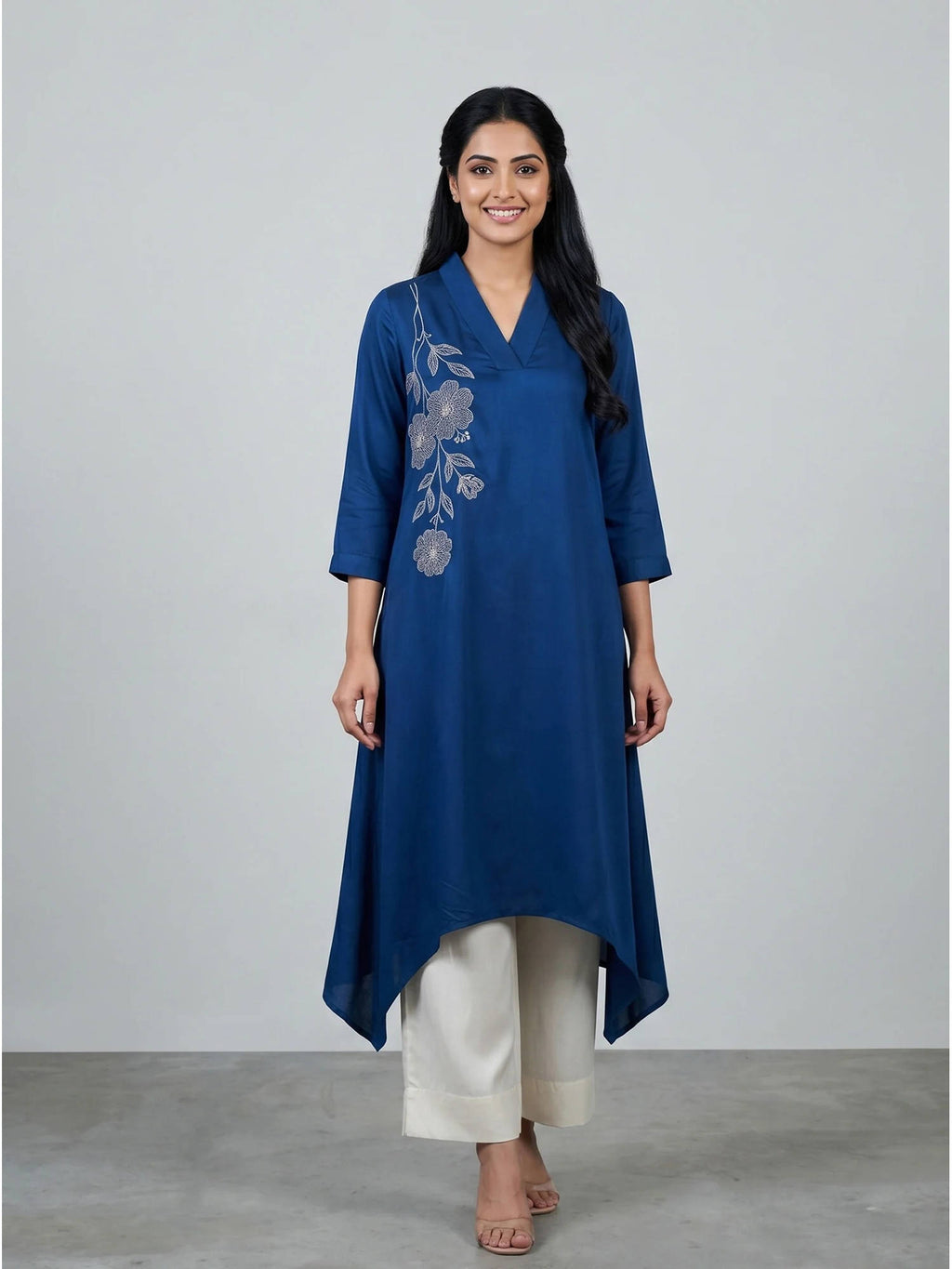 Pink Embroidered Kurta | KDG - view 5