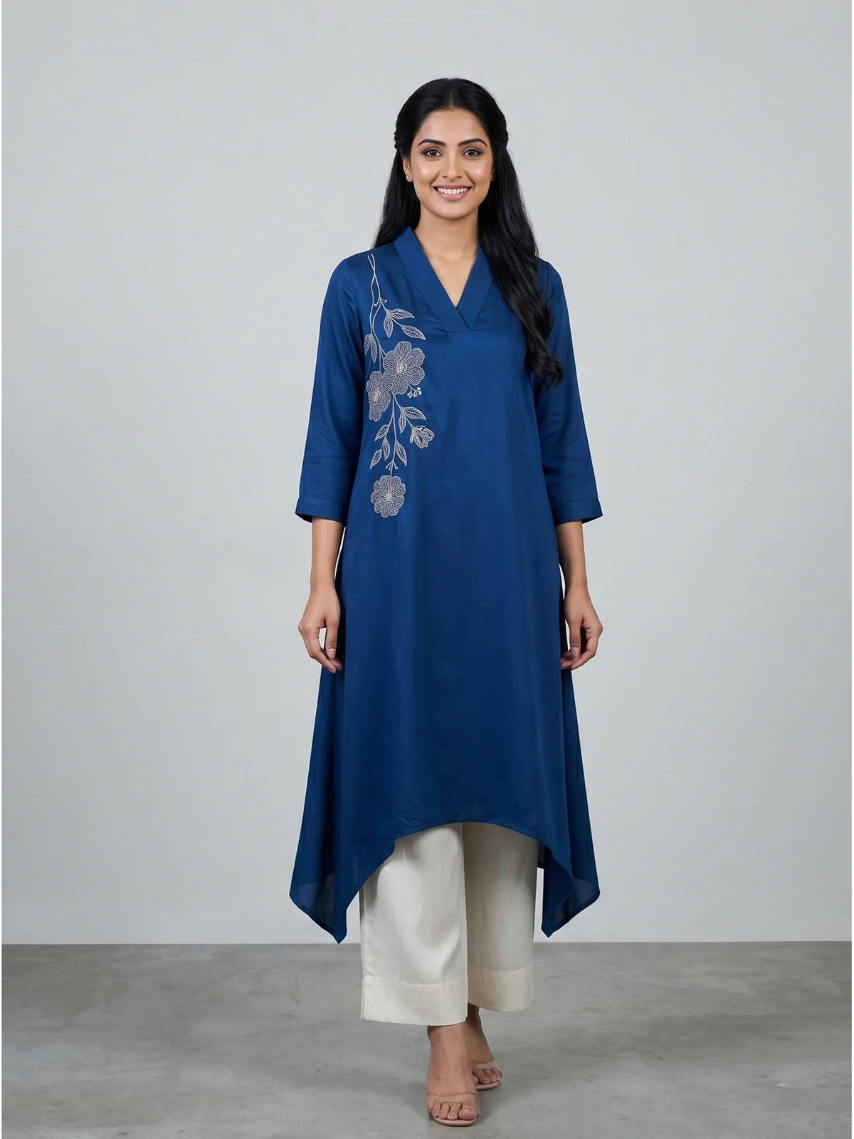Pink Embroidered Kurta | KDG - view 5