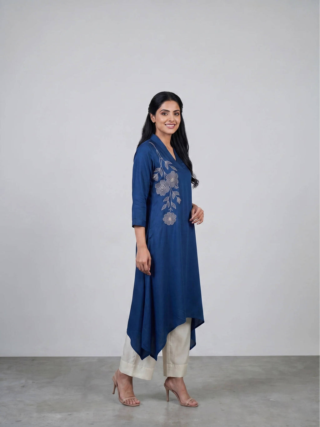 Pink Embroidered Kurta | KDG - view 7