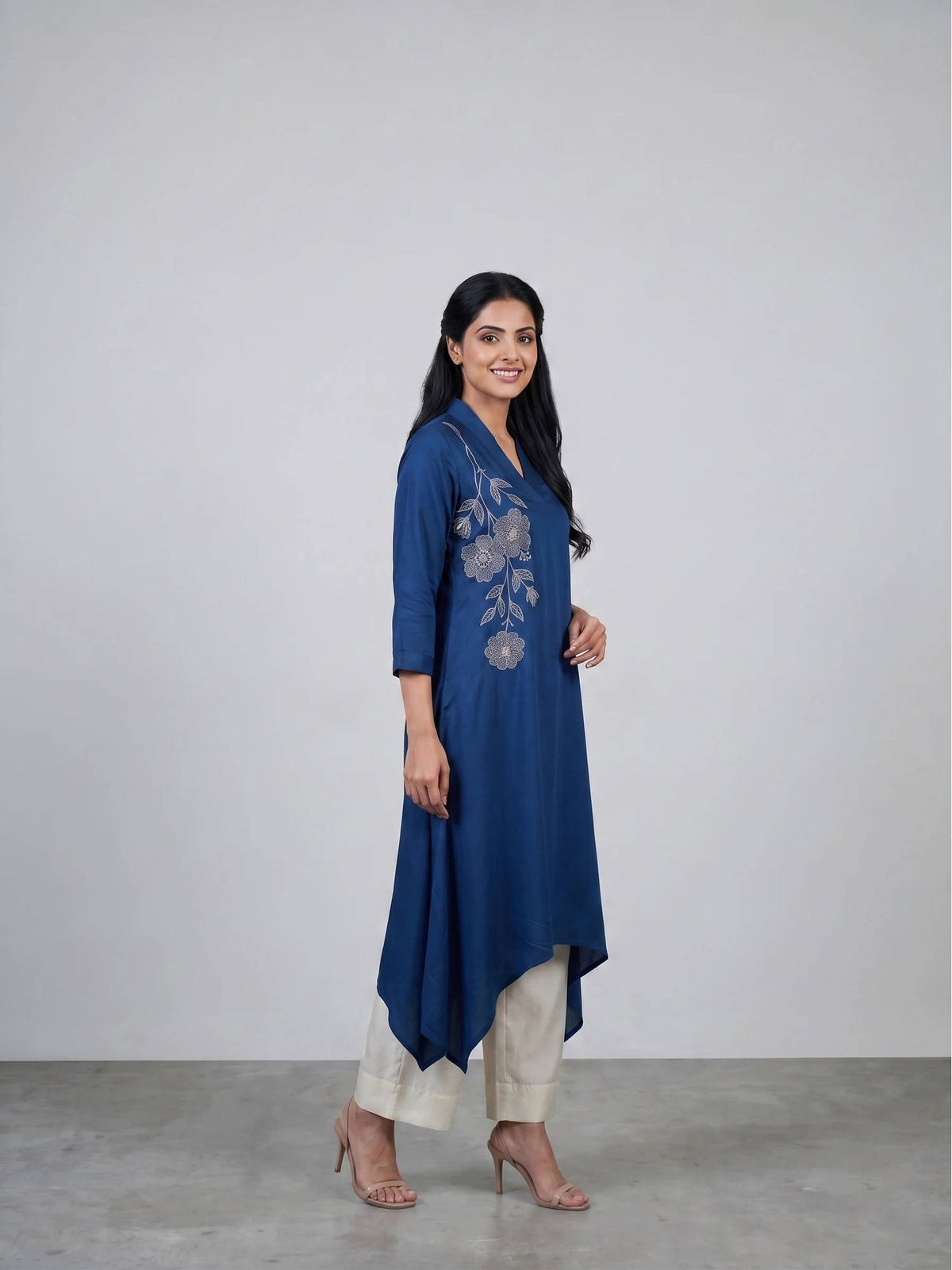 Pink Embroidered Kurta | KDG - view 7