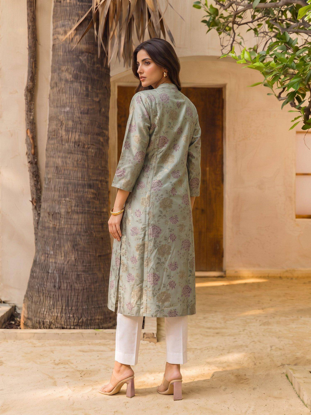 Women Green Viscose Kurta | FY93 - view 2