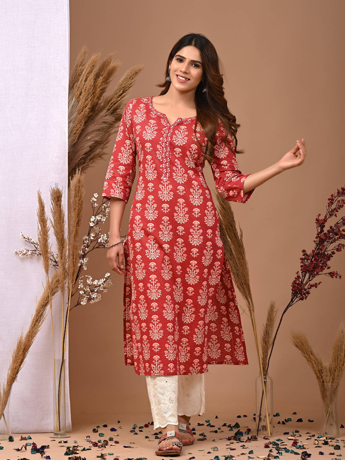 Women Ethnic Motifs Printed Straight Kurta | KDG - view 1