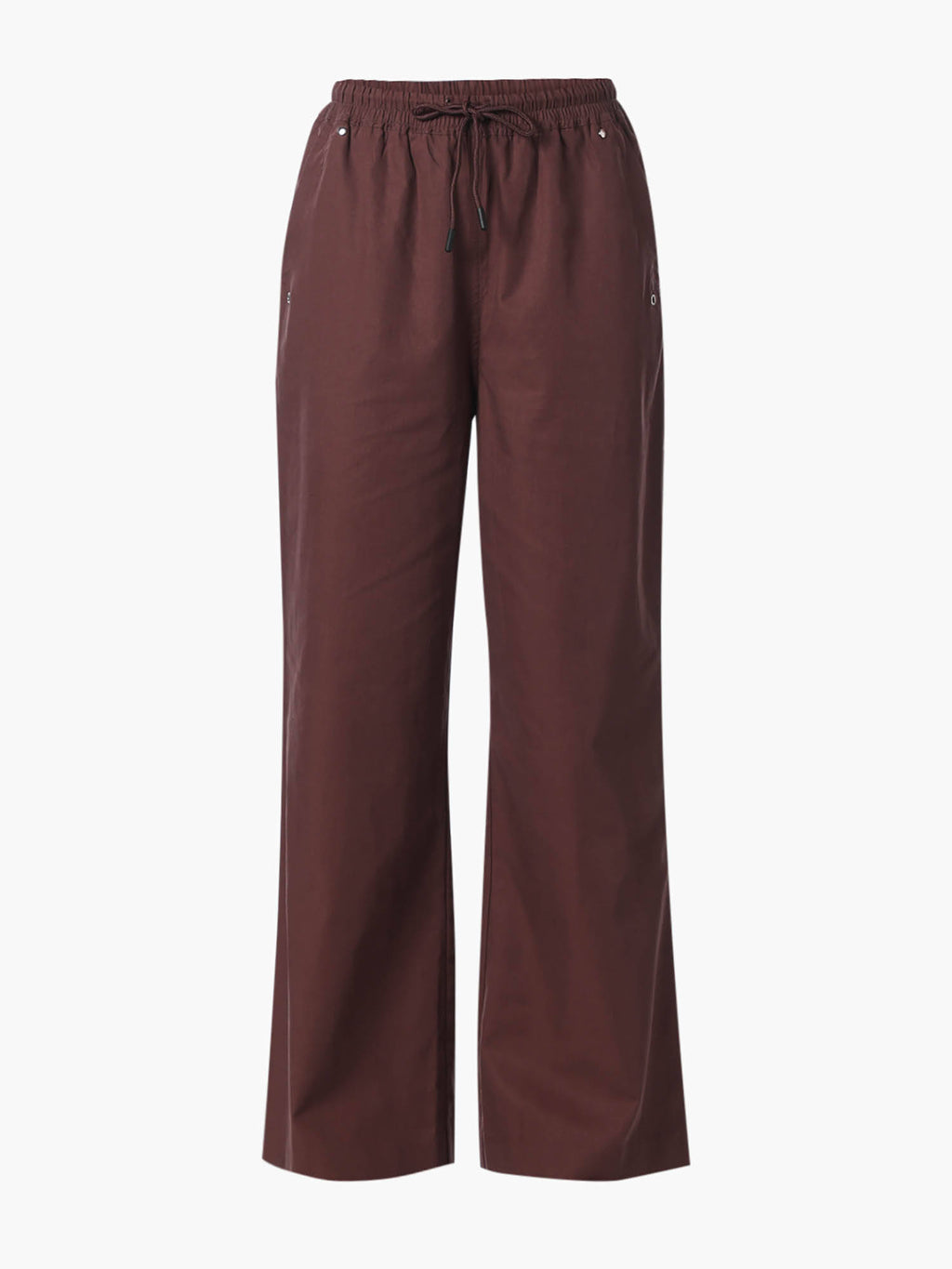 Womens Solid Relaxed Fit Mid-Rise Brown Pants | O24 - view 6