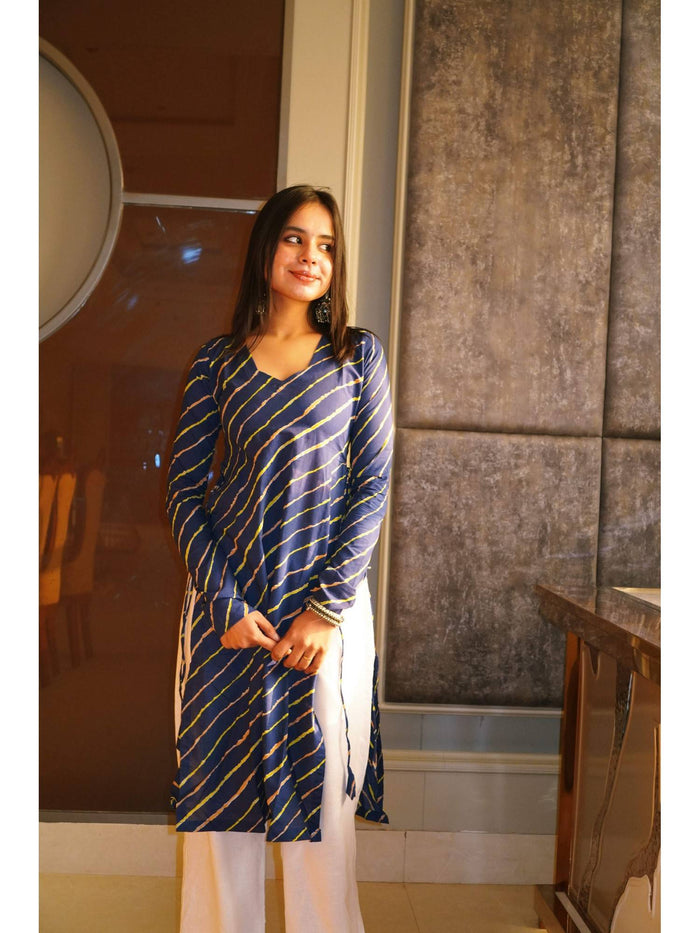 Aanya Long Stripes Printed Kurta | U3S - view 1