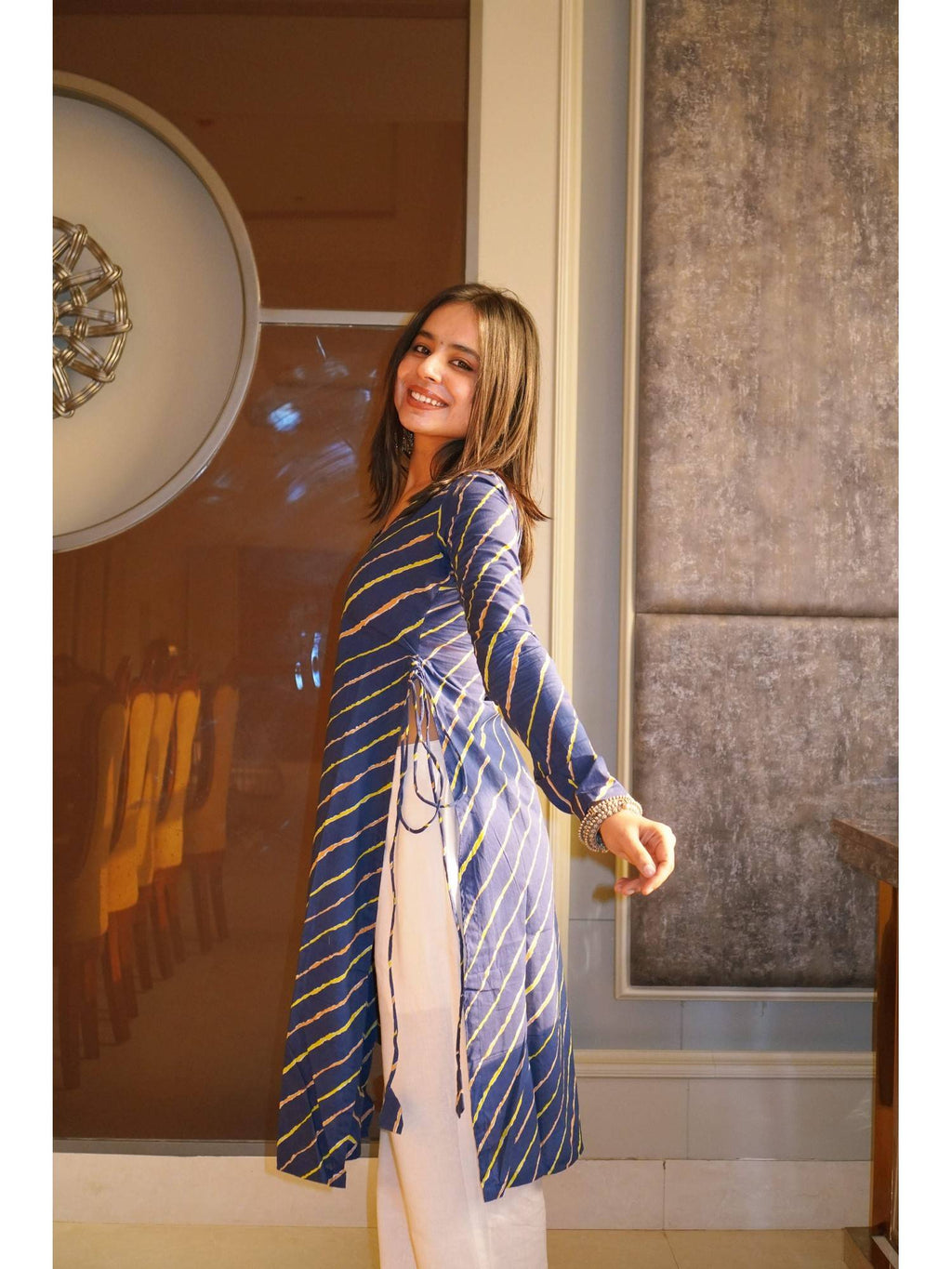 Aanya Long Stripes Printed Kurta | KDG - view 4