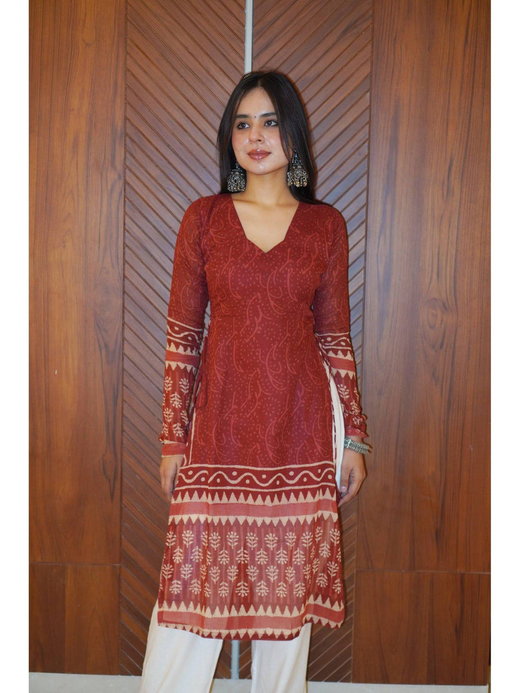 Gujariya Long Printed Kurta | FY93 - view 1