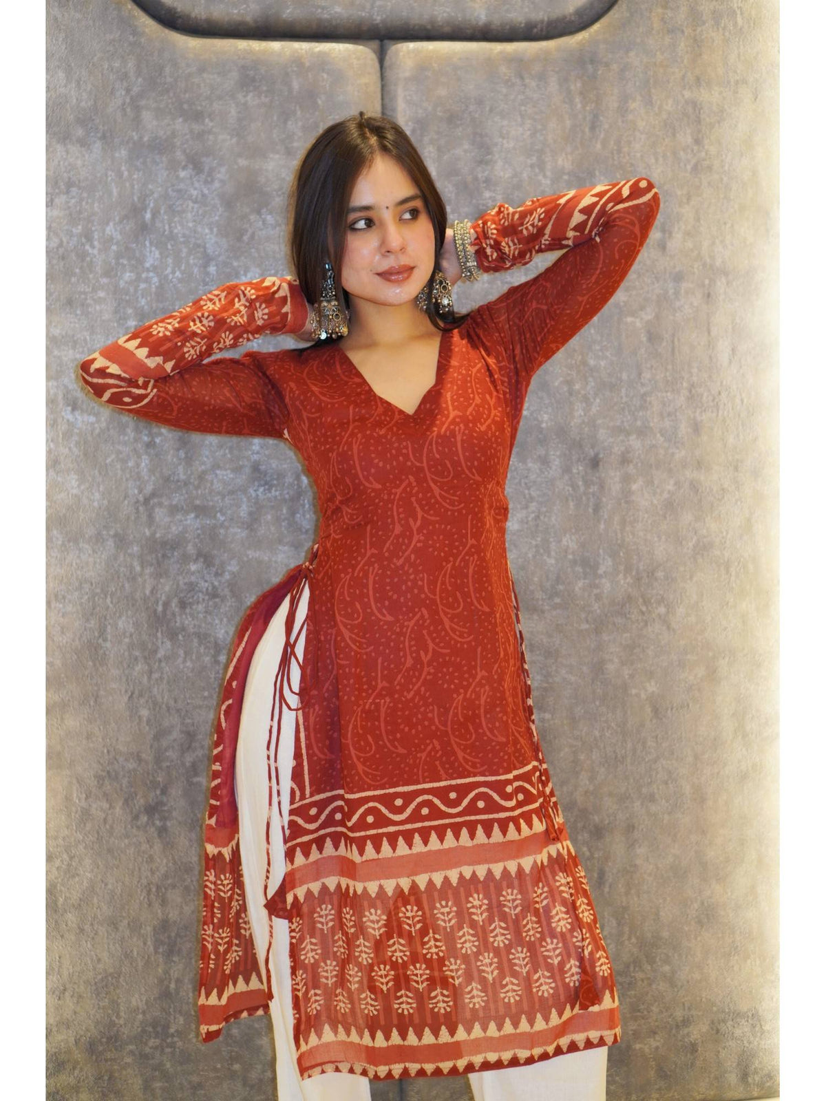 Gujariya Long Printed Kurta | FY93 - view 3