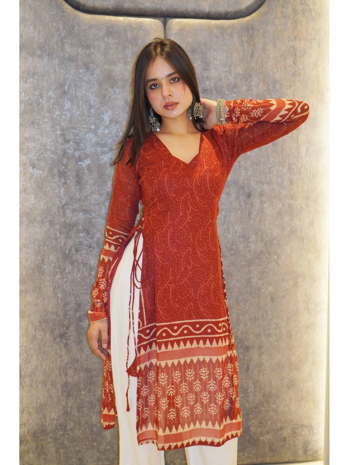 Gujariya Long Printed Kurta | FY93 - view 4