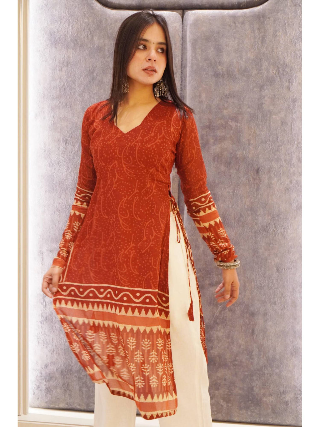 Gujariya Long Printed Kurta | FY93 - view 7