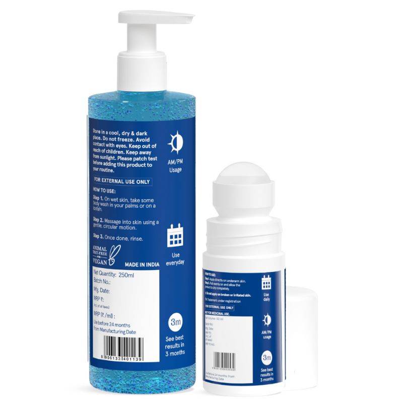 1% Salicylic Acid Body Wash & 4% AHA BHA Underarm Roll On - Helps Exfoliate Skin | BWS9 - view 6
