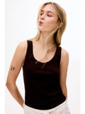 Women Brown Ribbed Vest Top | TT98 - view 1