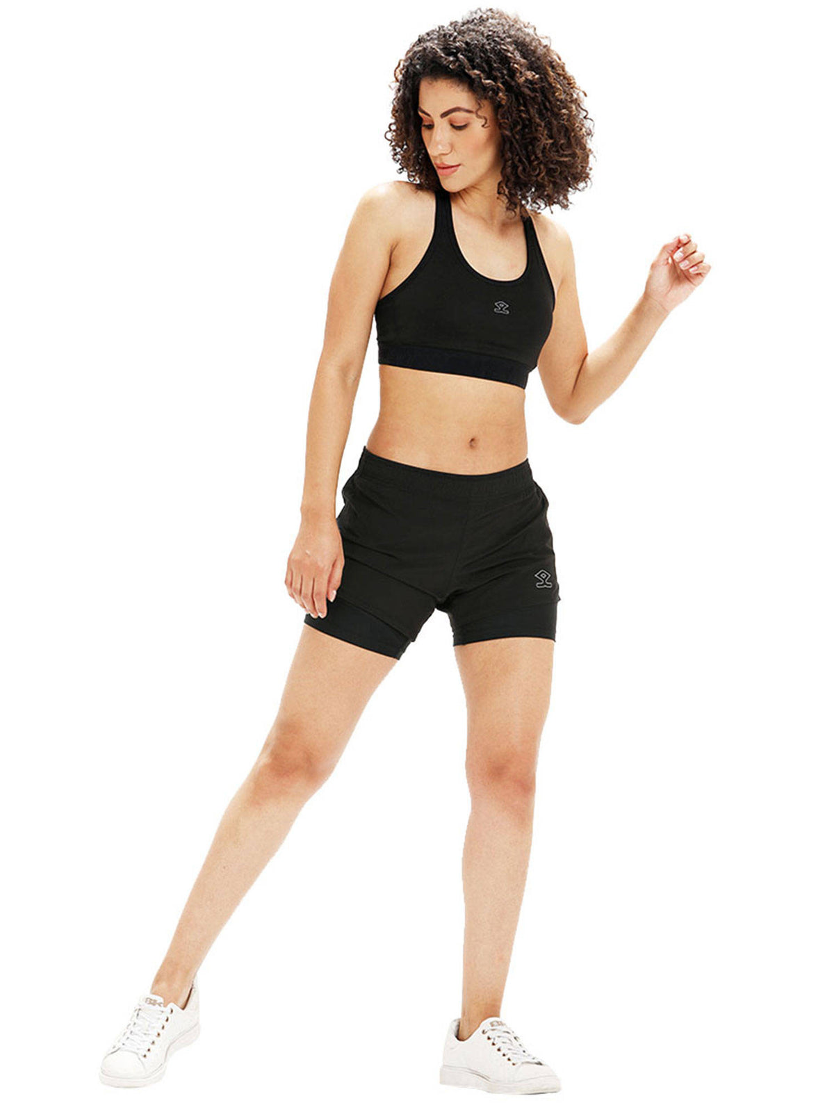 Pro Double Layer Shorts for Women-Black - view 5