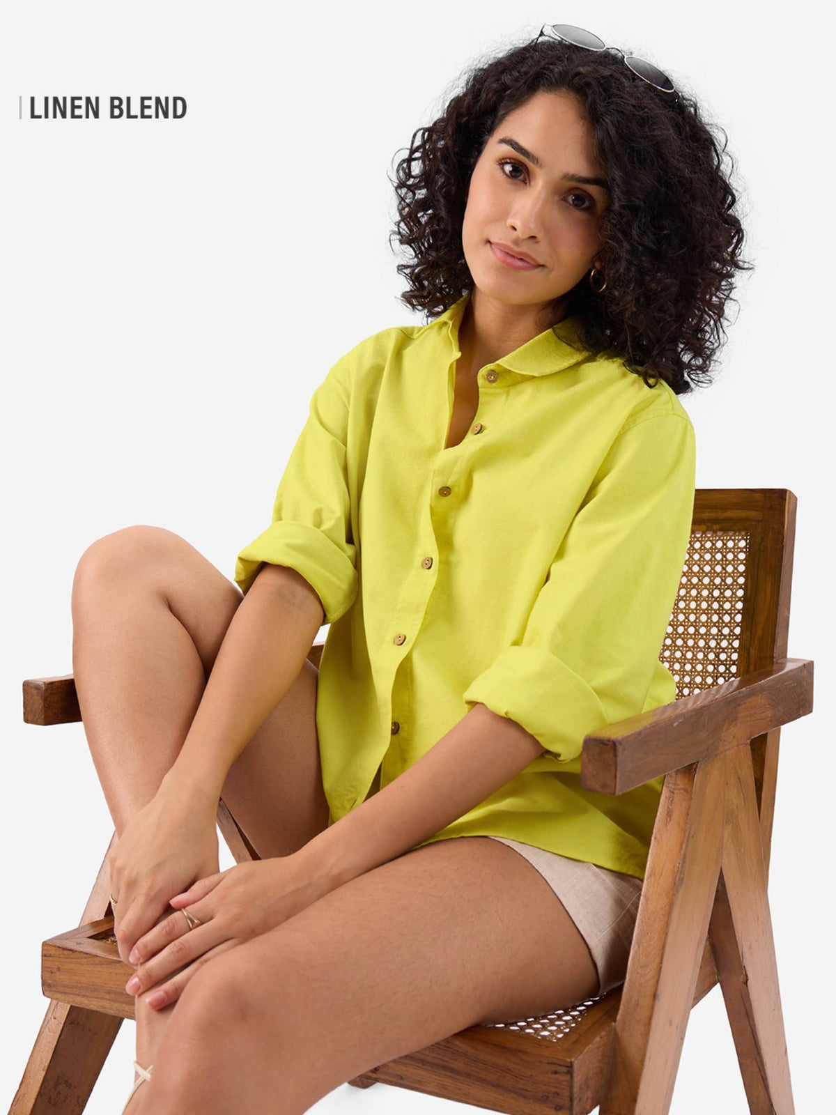 Cotton linen Chestnut Women Shirt | S67 - view 10