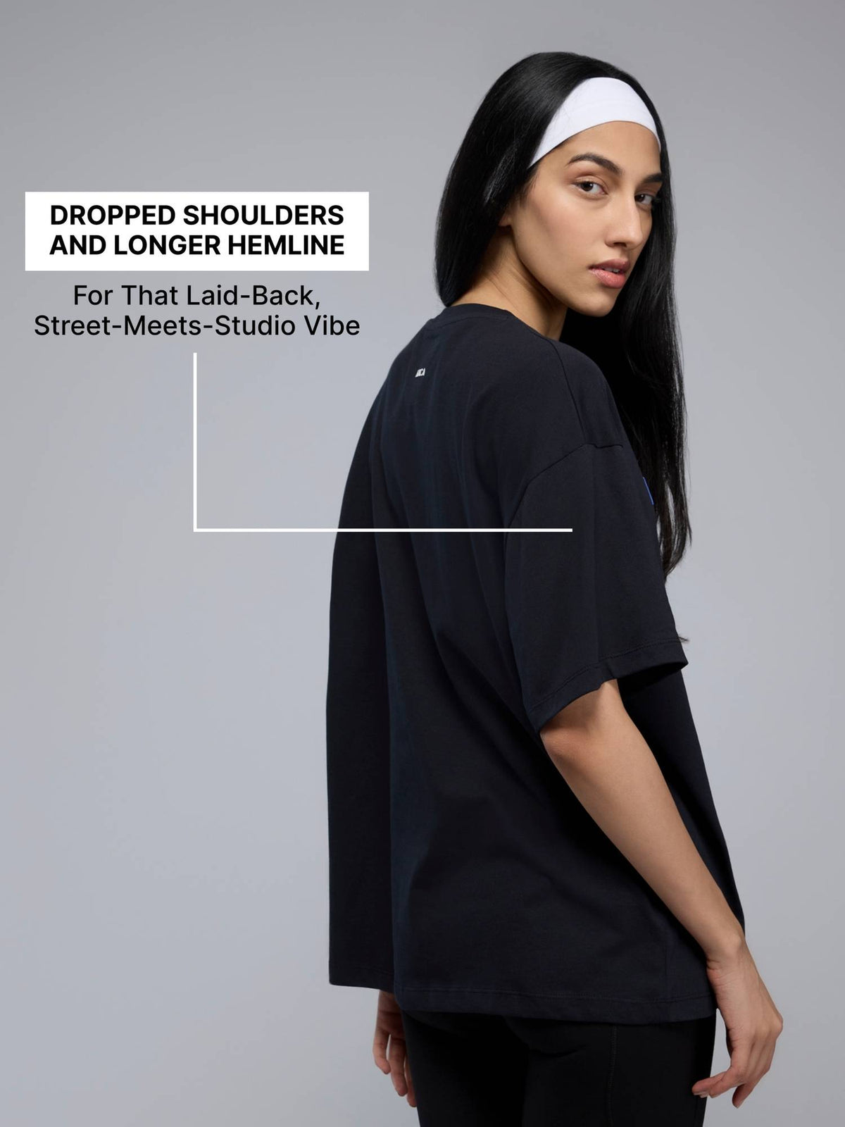 100% Cotton Oversized Graphic T-Shirt for Casual, Travel & Everyday Lifestyle KIC038 Black | TS56 - view 3