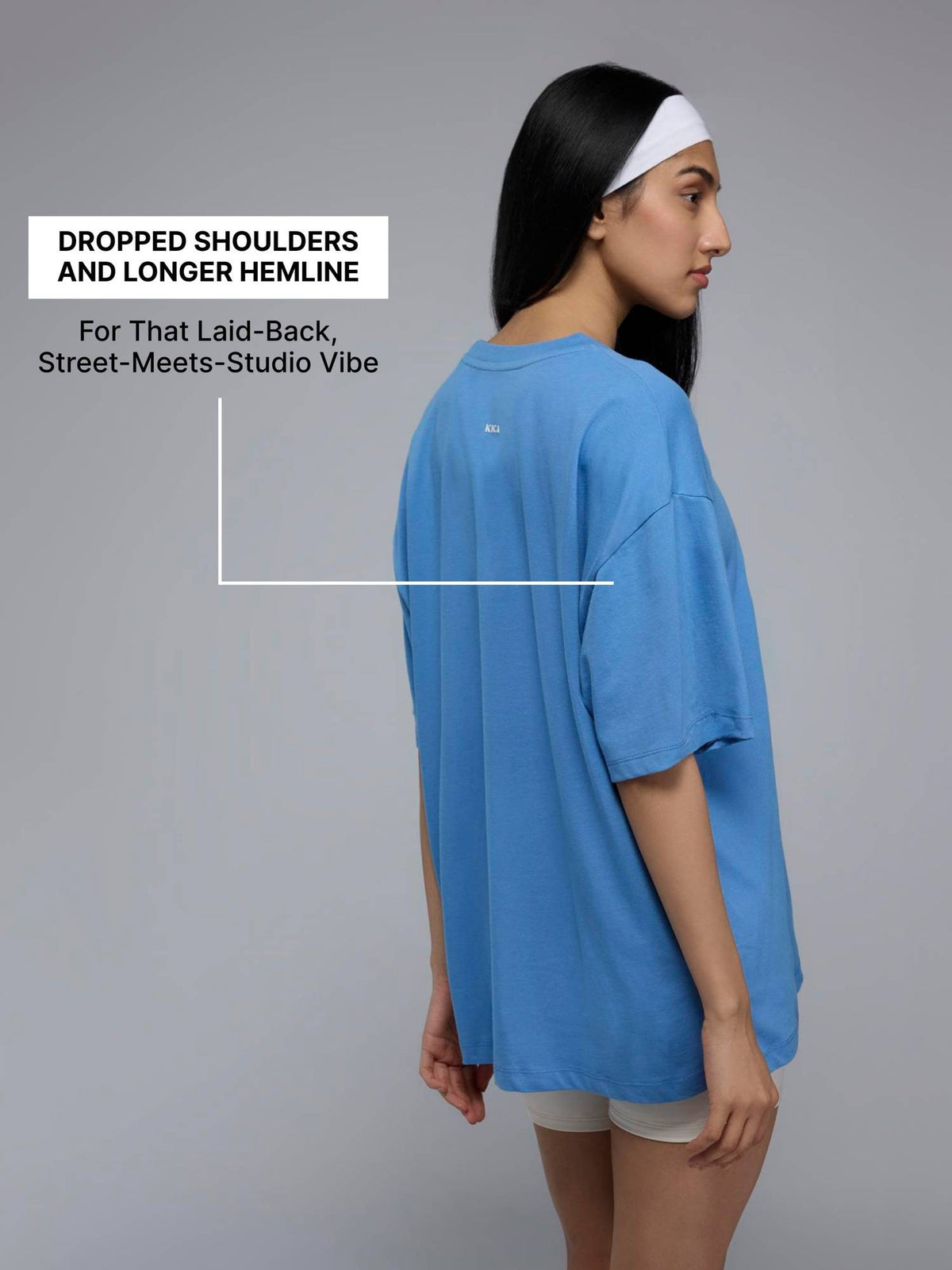 100% Cotton Oversized Graphic T-Shirt for Casual, Travel & Everyday Lifestyle KIC038 Blue | TS56 - view 3