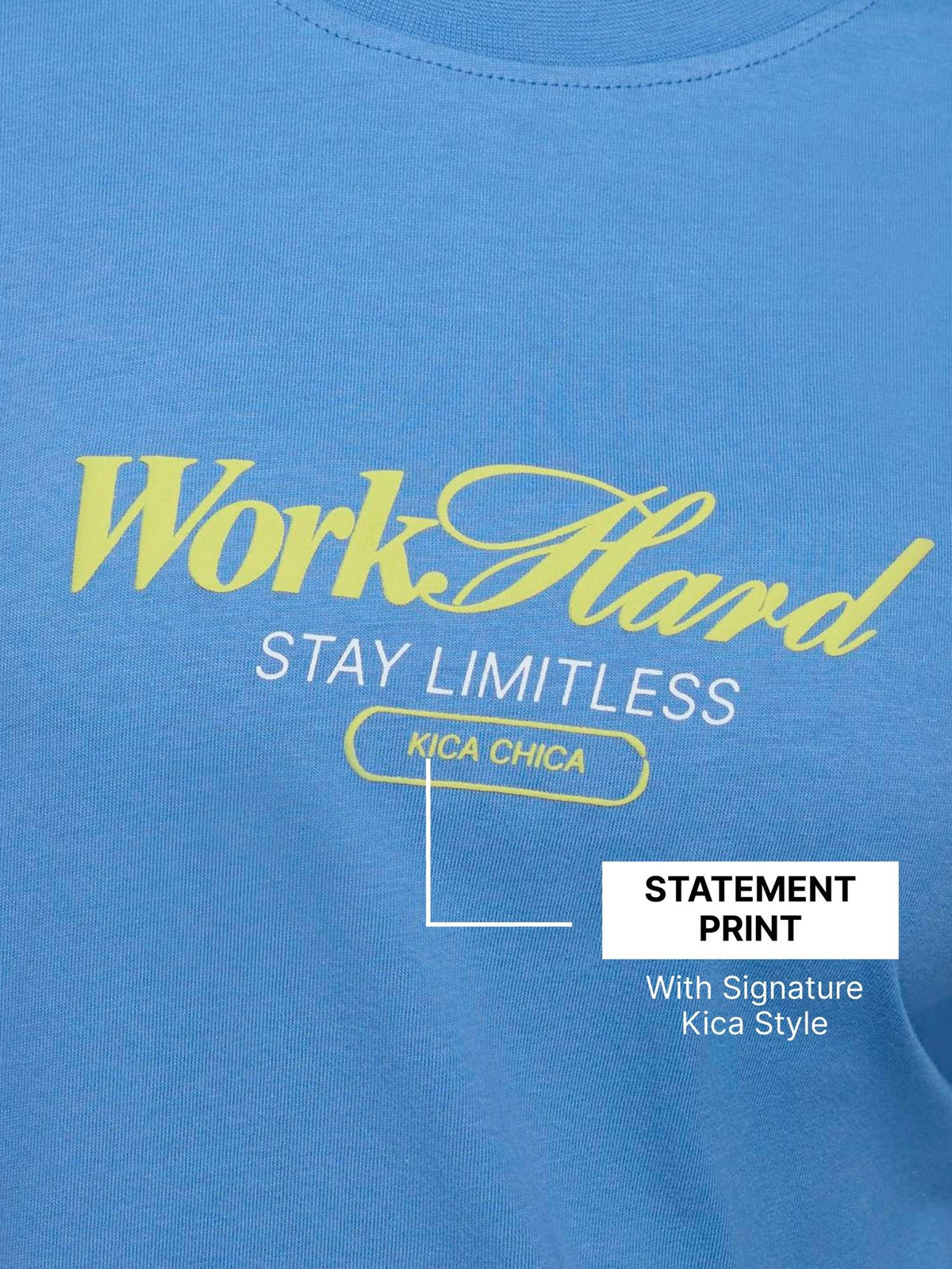 100% Cotton Oversized Graphic T-Shirt for Casual, Travel & Everyday Lifestyle KIC038 Blue | TS56 - view 4