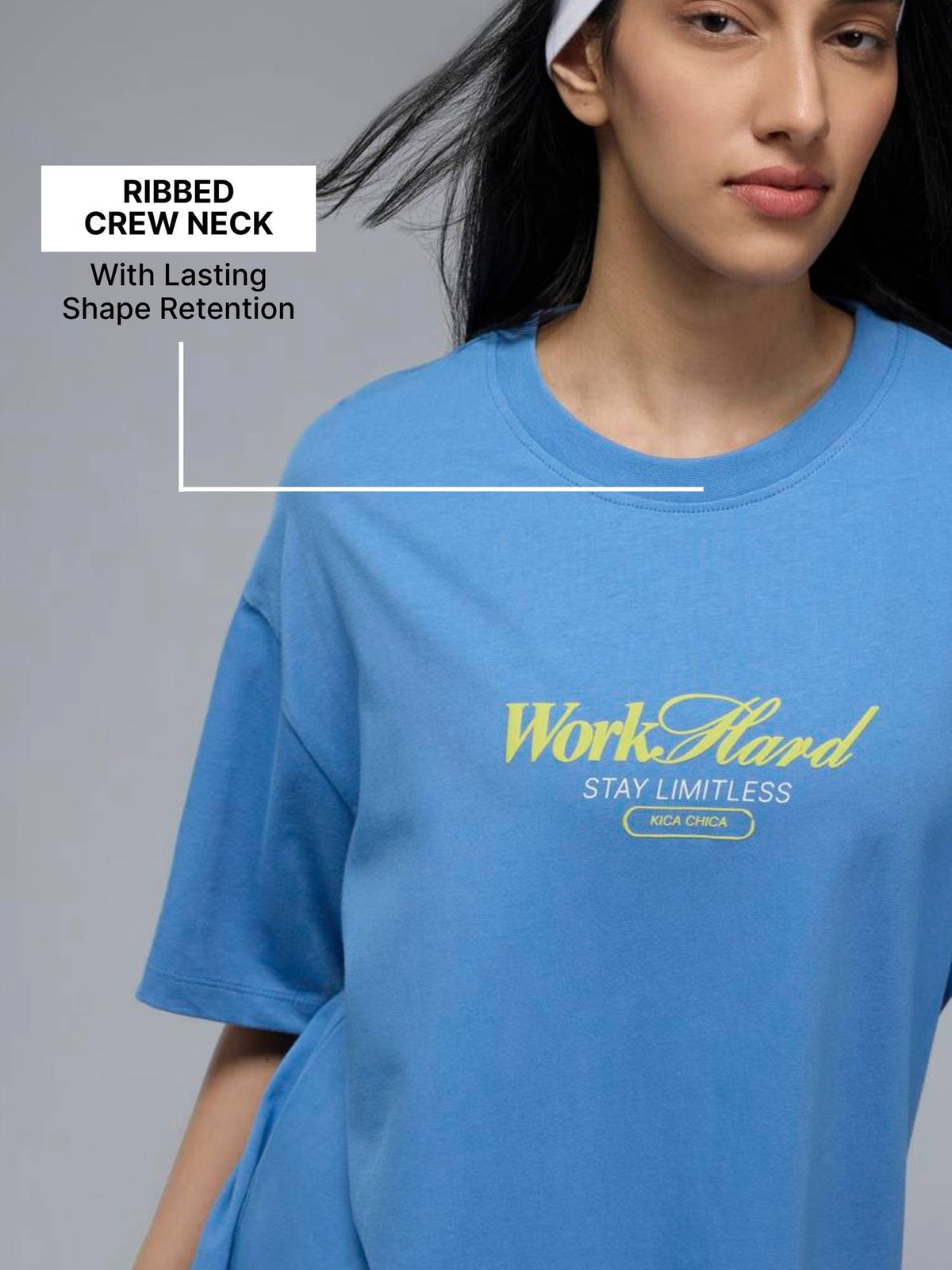 100% Cotton Oversized Graphic T-Shirt for Casual, Travel & Everyday Lifestyle KIC038 Blue | TS56 - view 5