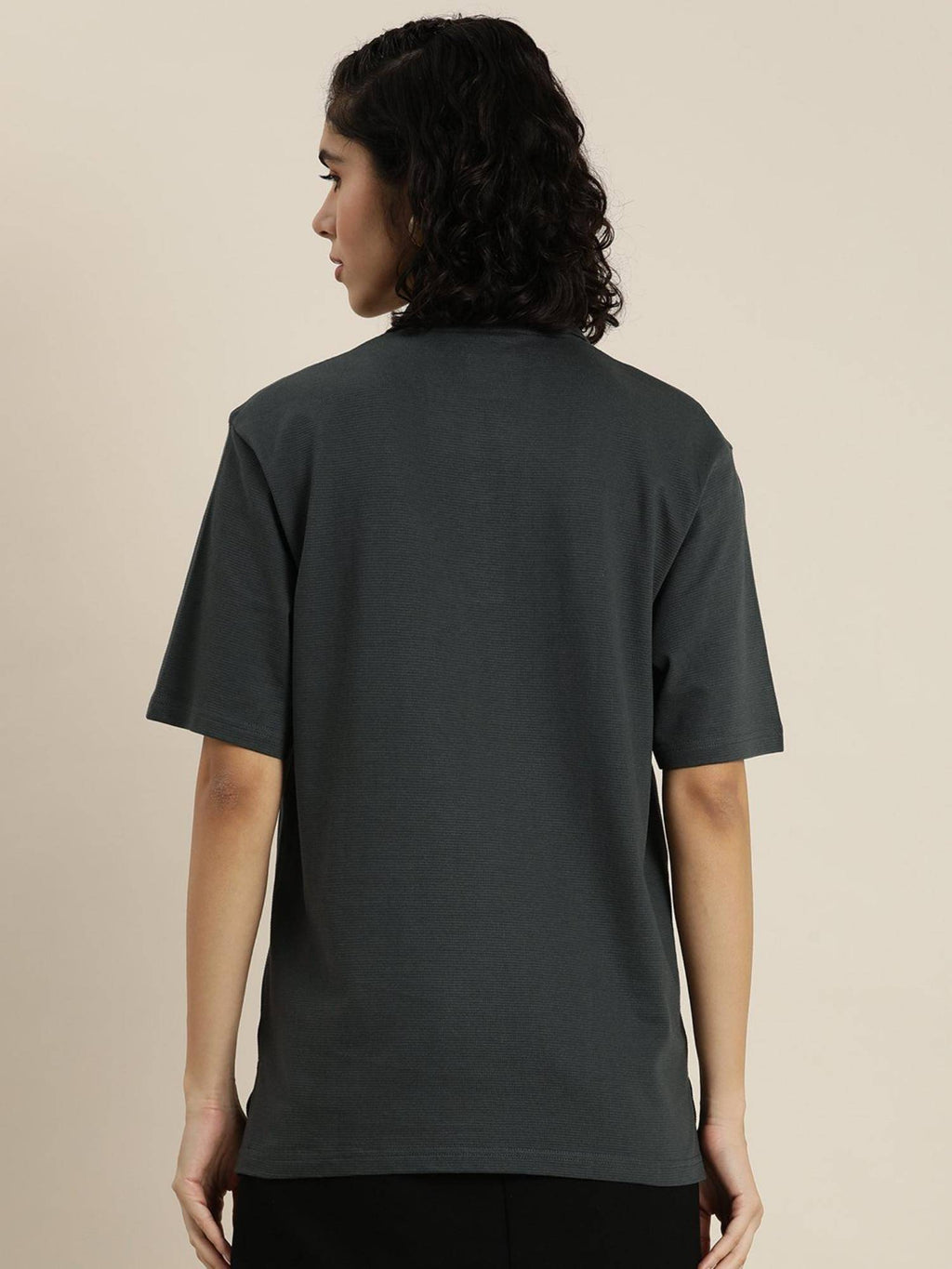 White Solid Oversized Polo T-Shirt | PW43 - view 14