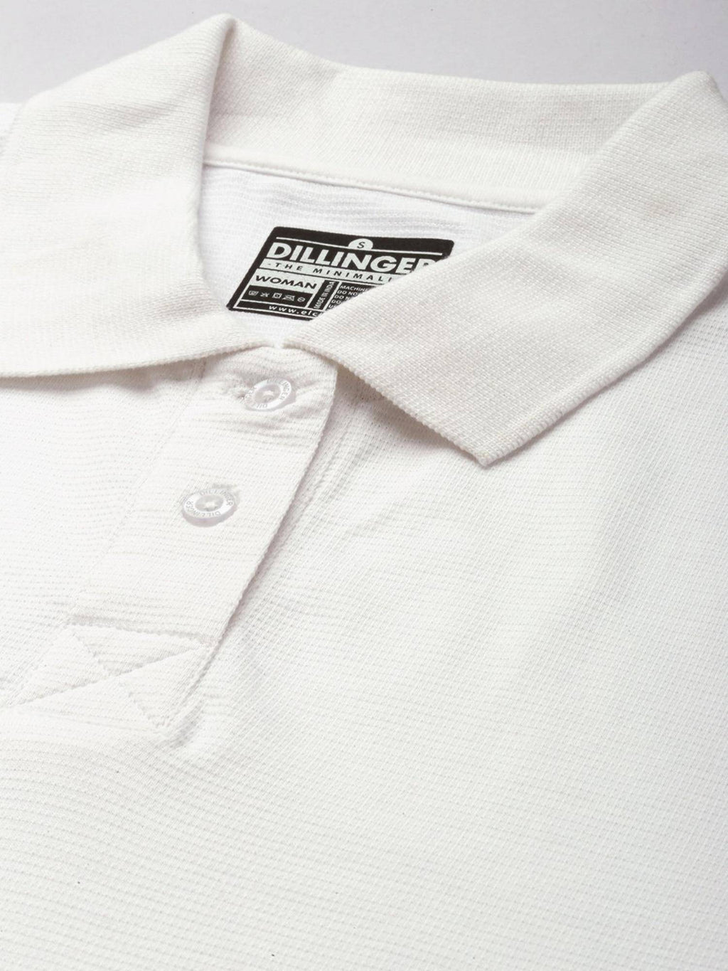 White Solid Oversized Polo T-Shirt | PW43 - view 2
