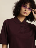 White Solid Oversized Polo T-Shirt | PW43 - view 41