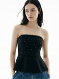 Black Tube Peplum Top | pt51 - view 1